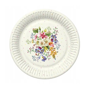 TALERZYKI PAPIEROWE DAISY 227MM 8SZT KWIATY 035401