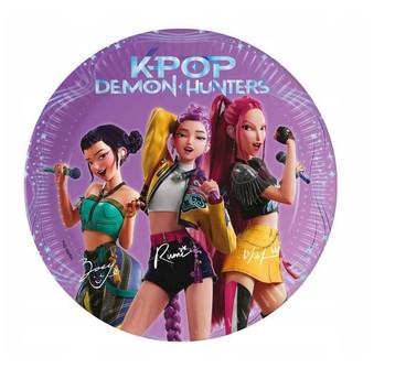 Talerzyki papierowe K-POP DEMON HUNTERS 20cm 8szt.