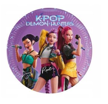 Talerzyki papierowe K-POP DEMON HUNTERS 20cm 8szt.