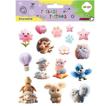Tatuaże zmywalne ANIMALS FLUFFY150x200 4559 A'10