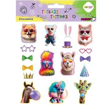 Tatuaże zmywalne ANIMALS FUNNY 150x200 4566 A'10