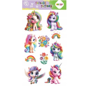 Tatuaże zmywalne FLOWER UNICORNS 100x200mm 4336