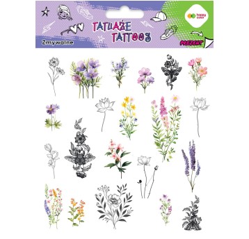 Tatuaże zmywalne FLOWERS 150x200 mm 4573 A'10
