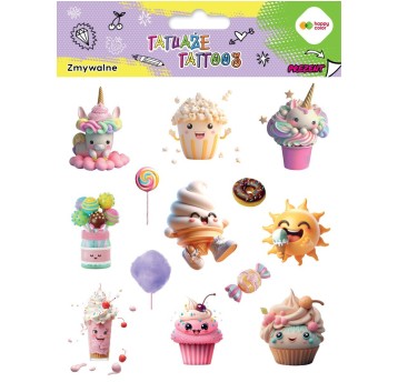 Tatuaże zmywalne SWEETS 150x200 mm 4542 A'10