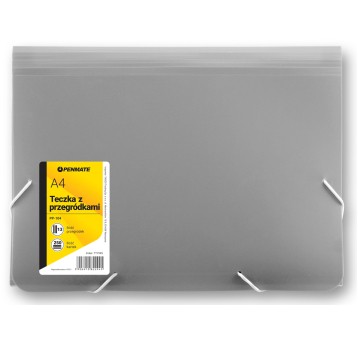 TECZKA A4 PP-104 Z 13-MA PRZEGRÓDKAMI SZARA 2952