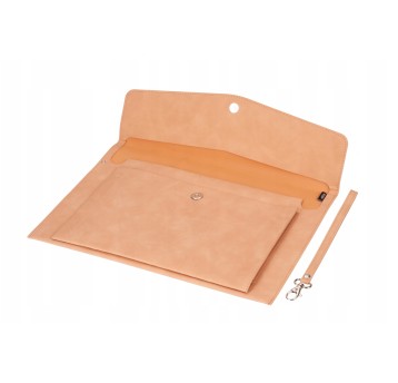 Teczka A4 z kieszonką nubuk beżowa 4352