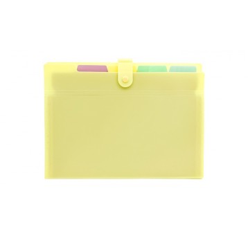 TECZKA HARMONIJKOWA A4 PP 5 PRZEGRÓDEK PASTEL ŻÓŁT