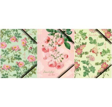 Teczka kart. A4 z grafiką (RÓŻE) i gum.nar., A`6