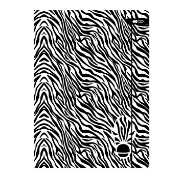 Teczka kartonowa z gumką, BlackWhit Zebra, A'10