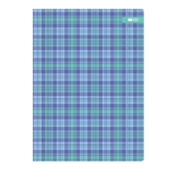 Teczka kartonowa z gumką, kratka niebieska A'10