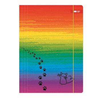 Teczka kartonowa z gumką Miaow tęcza 4368