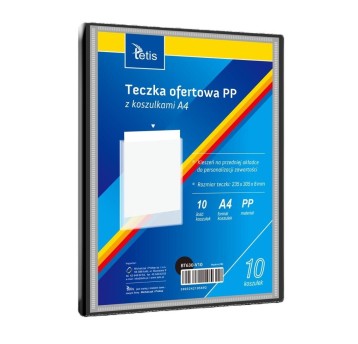 Teczka ofert.PP z 10 koszul. A4 czarna A`1