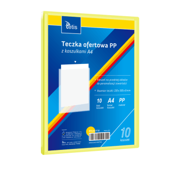 Teczka ofert.PP z 10 koszul. A4 żółta. A`1