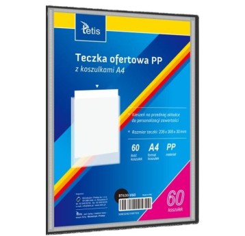 Teczka ofert.PP z 60 koszul. A4 czarna 5722