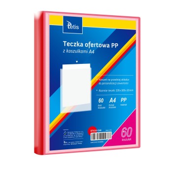 Teczka ofert.PP z 60 koszul. A4 czerw. A`1