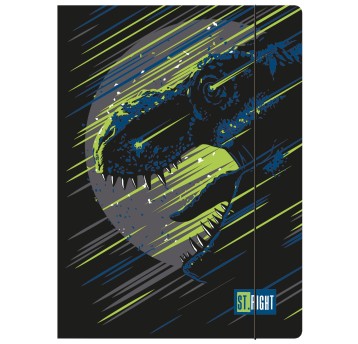 TECZKA Z GUMKĄ A4 300 g/m2 ST.RIGHT DINOSAUR 9859