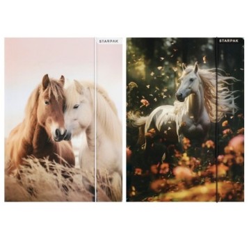 TECZKA Z GUMKĄ A4 HORSES 9057 A'10