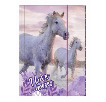 TECZKA Z GUMKĄ A4 KONIE 25 A'10