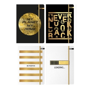 TECZKA Z GUMKĄ A4 PŁÓTNO GOLD A'10 2236