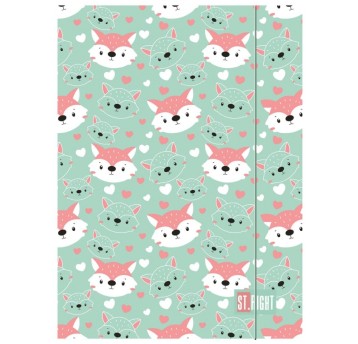 TECZKA Z GUMKĄ A4 ST.RIGHT LOVELY FOXY 9828