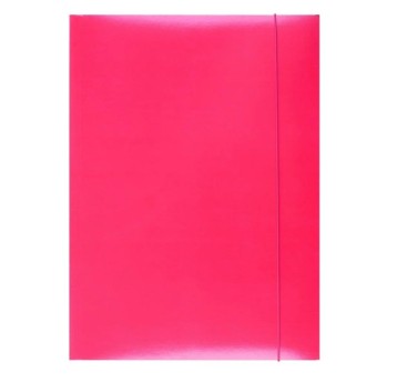 TECZKA Z GUMKA LAKIEROWANA A4 CZERWONA 3SKRZ. 5078