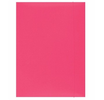 TECZKA Z GUMKĄ LAKIEROWANA A4 RÓŻOWA 3SKRZ. 1688