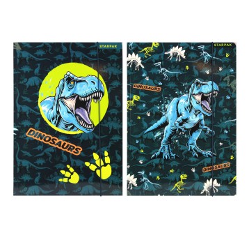 TECZKA Z GUMKA PAP A4 DINO GLOW STK FOL 8142