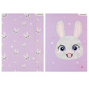 TECZKA Z GUMKĄ PAP A4 RABBIT STK A'10 2835