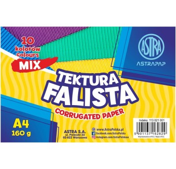 TEKTURA FALISTA ASTRAPAP A4 MIX 10 KOL 160G 2829