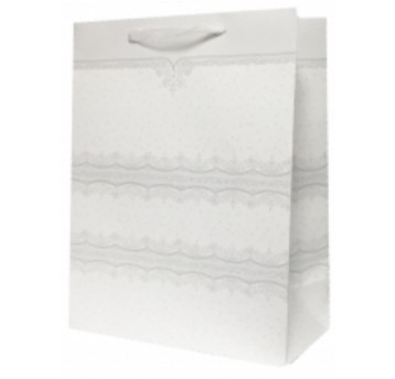 Torebka Lux z brokatem BIAŁA A3 (31x44x12)