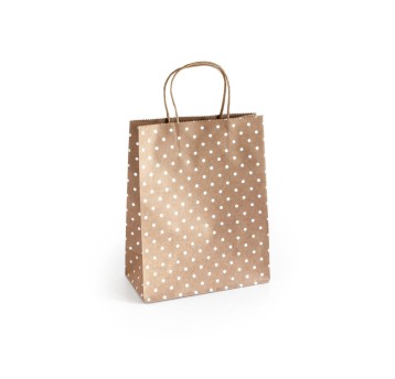 TOREBKI PAPIER. KRAFT SREBRNE KROPKI 25X10X20 A'5