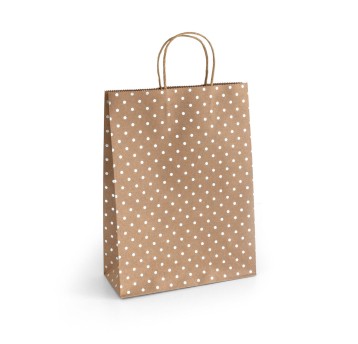 TOREBKI PAPIER.KRAFT SREBRNE KROPKI 33X10X24 A'5