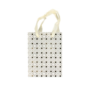 TOREBKI PAPIEROWE BIAŁE ZŁOTE ROMBY 20X8X15 (5)