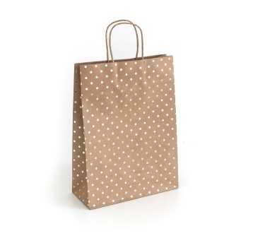 TOREBKI PAPIEROWE KRAFT ZŁOTE KROPKI 33X10X24 A'5