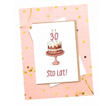TORT 100 LAT kartka na 30.urodziny 9214