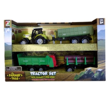 Traktor + 3 przyczepy 27x6x6cm 4577