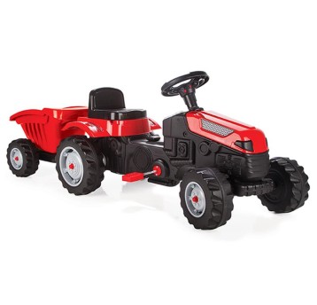 TRAKTOR NA PEDAŁY Z PRZYCZEPĄ CZERWONY 3168