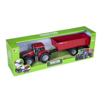 TRAKTOR Z CZERWONĄ PRZYCZEPĄ 106427