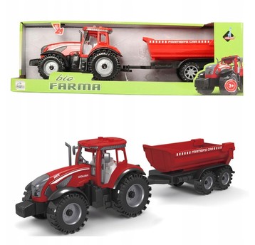 TRAKTOR Z CZERWONĄ PRZYCZEPĄ 6173