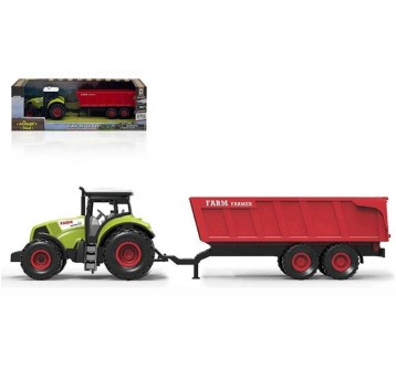 Traktor z przyczepą 1:36 światło sżwięk 0602