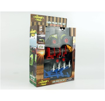 TRAKTOR Z PRZYCZEPĄ 29X20X10CM 1649