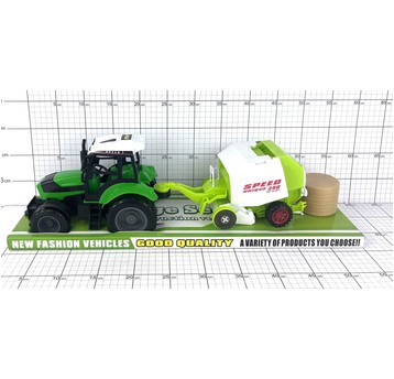 TRAKTOR Z PRZYCZEPĄ POD KLOSZEM 0844