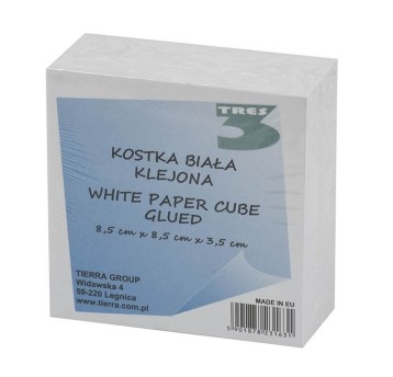 TRES Kostka biała klejona 85 x 85 x 35