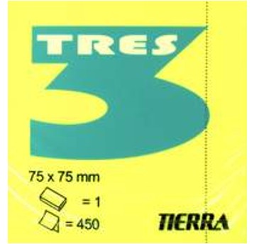 TRES Kostka żółta 75x75mm 400k 4298