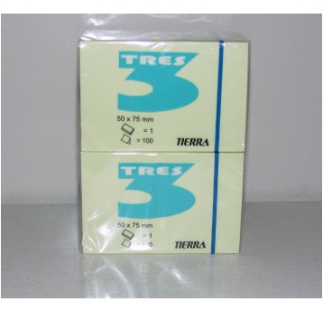 TRES Notes 50mm x 75mm 100k żółty A'12 1877