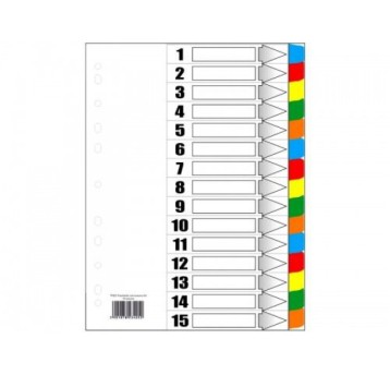 TRES Przekładka kart. laminowana A4 - 15 kolorów