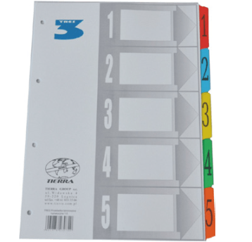TRES Przekładka kart. laminowana numer. A4 1-10