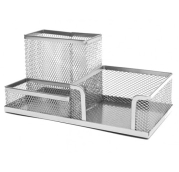 TRES Przybornik biurkowy 3A srebrny