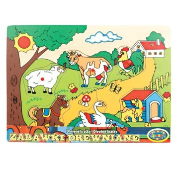 UKŁADANKA DREWNIANA - ZWIERZĘTA WYPUSTKI 1608
