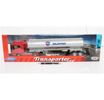 WELLY TRUCK Z PRZYCZEPĄ 1:32 SCANIA 730 OIL 6722